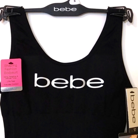 BEBE BLACK SEAMLESS CONTOUR SHAPING MEDIUM CONTROL FASHION BODYSUIT SZ SMALL NWT - Picture 4 of 9